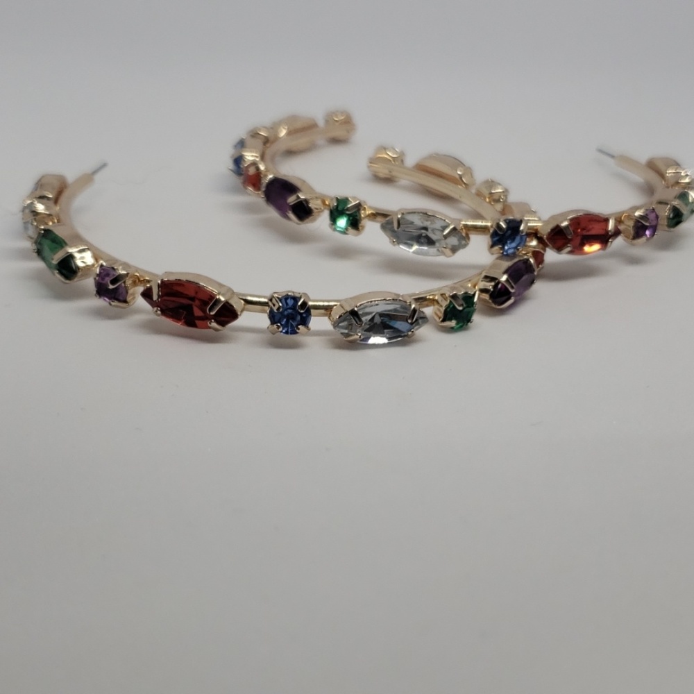 Multi Colored Oversized Hoop Earrings